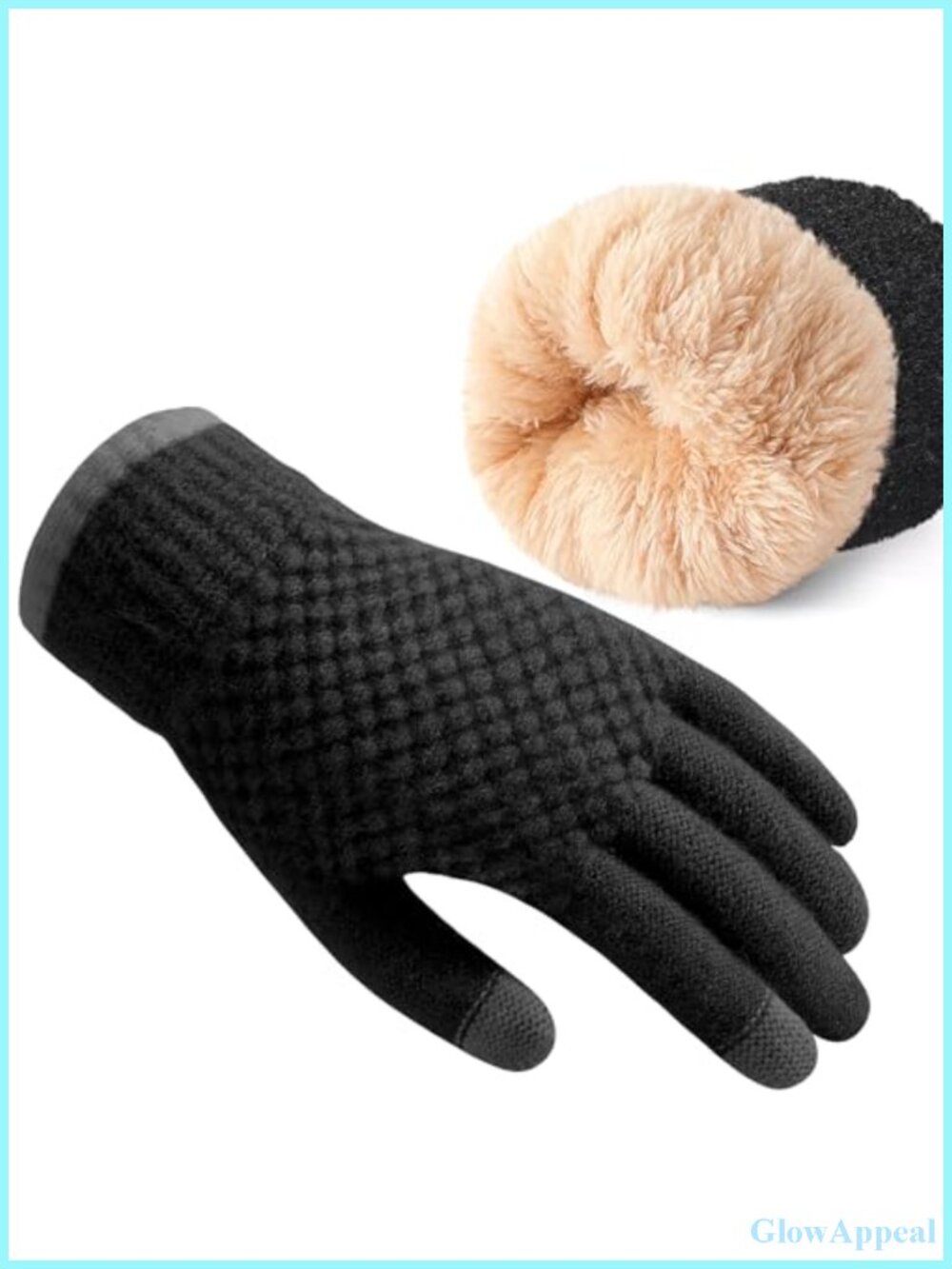 Warm Fleece Lined Touchscreen Gloves Women Thermal Winter Knit